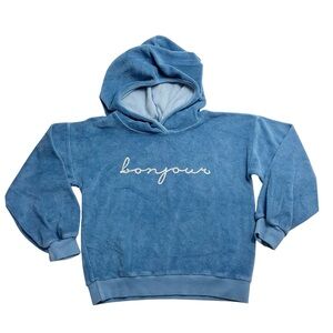 Babe & Tess blue Bonjour Terry hoodie